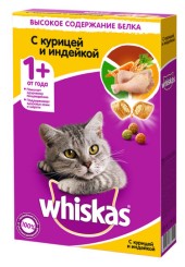 Вискас сухой корм для кошек аппетитное ассорти с курицей и индейкой 350 гр.